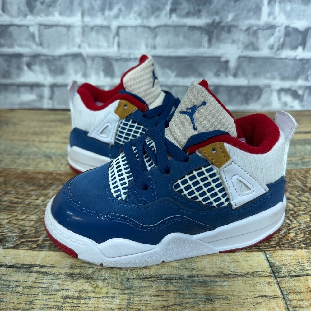 Nike Air Jordan 4 Retro Messy Room Blue White Red DR6951-400 Toddler Size 8C